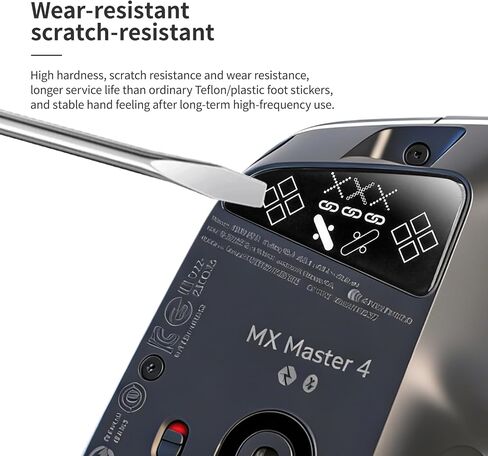زلاجات فأرة زجاجية من أجل وسادات أقدام الماوس Logitech MX Master 4 ناعمة ومتينة ورفيعة بحافة منحنية 2.5D ملحقات بديلة لأقدام الفئران (نمط الطباعة) in Kuwait