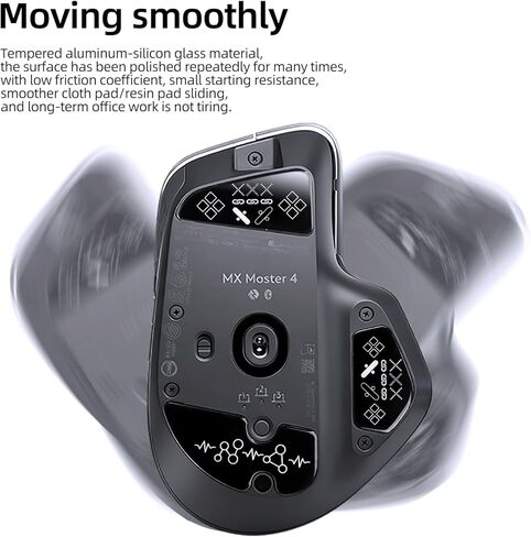 زلاجات فأرة زجاجية من أجل وسادات أقدام الماوس Logitech MX Master 4 ناعمة ومتينة ورفيعة بحافة منحنية 2.5D ملحقات بديلة لأقدام الفئران (نمط الطباعة) in Kuwait