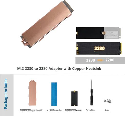يمكن استخدام دعامة طول محول تمديد M.2 2230 إلى 2280 SSD، والتي تشتمل على مبدد حراري M.2 2280 SSD نحاسي ووسادة حرارية من السيليكون، على أجهزة الكمبيوتر المحمولة وأجهزة الكمبيوتر الصغيرة وأجهزة PS5 وأجهزة الكمبيوتر المكتبية. in Kuwait