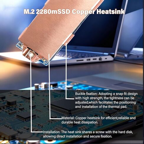 يمكن استخدام دعامة طول محول تمديد M.2 2230 إلى 2280 SSD، والتي تشتمل على مبدد حراري M.2 2280 SSD نحاسي ووسادة حرارية من السيليكون، على أجهزة الكمبيوتر المحمولة وأجهزة الكمبيوتر الصغيرة وأجهزة PS5 وأجهزة الكمبيوتر المكتبية. in Kuwait