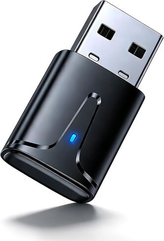 محول KAIY USB Bluetooth 5.3 للكمبيوتر الشخصي، جهاز استقبال دونجل بلوتوث طويل المدى لسطح المكتب والكمبيوتر المحمول، توصيل وتشغيل جهاز إرسال الصوت لسماعات الرأس/الماوس/لوحة المفاتيح/مكبرات الصوت، يدعم Windows 11/10/8.1 in Kuwait