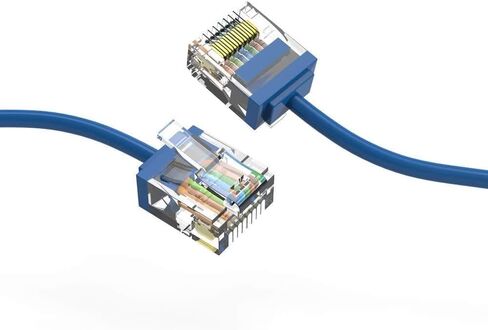 كابل شبكة إيثرنت فائق النحافة بطول 6 أقدام Cat6A UTP 32AWG أزرق، عبوة واحدة in Kuwait