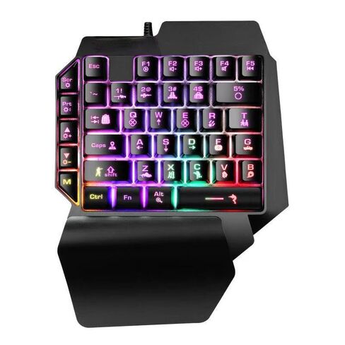 39 Keys Wired One Handed Gaming Keyboard, RGB Backlit Keypad with Ergonomic Palm Rest, Anti-Interference USB Cable, Lightweight Portable Keypad for Mobile Game & PC Game in Kuwait