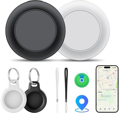 Air Tracker 4 Pack, Smart Bluetooth Tracker for Apple Find My (iOS Only), IP67 Waterproof Tracker with Keychain, Item Finder and GPS Finder for Keys, Luggage, Wallet, etc, Replaceable Battery in Kuwait