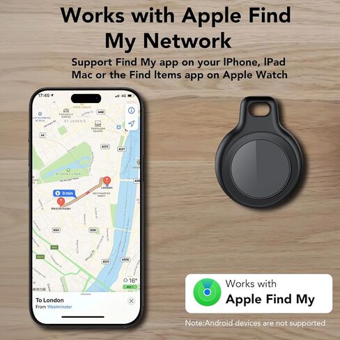 Air Tracker 4 Pack, Smart Bluetooth Tracker for Apple Find My (iOS Only), IP67 Waterproof Tracker with Keychain, Item Finder and GPS Finder for Keys, Luggage, Wallet, etc, Replaceable Battery in Saudi Arabia