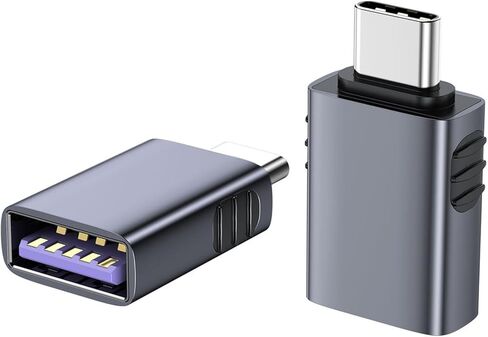 محول USB C إلى USB، محول OTG USB 3.2 أنثى بسرعة 10 جيجابت في الثانية إلى USB C ذكر، شحن سريع 60 وات، لأجهزة MacBook وiPad وiPhone وSamsung وDell XPS والمزيد من الأجهزة من النوع C، رمادي فضائي، عبوتان in Kuwait