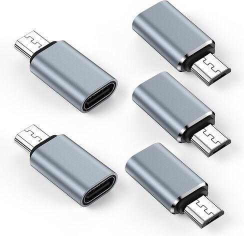 USB C Female to Micro USB Male Adapter, USB C to Micro B 2.0 Charge & Data Sync, Micro USB to C Adapter Fast Charger Power Cable Plug Strip Extender for Samsung Galaxy Devices Kindle Nexus LG Xbox PS in Kuwait