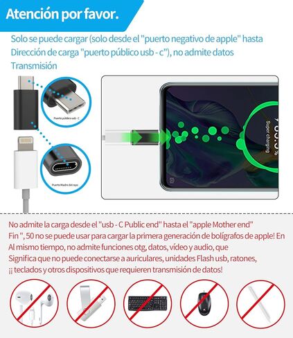 Lightning Female to USB C Male (3pack) for iPhone 16 15 Pro Max محول كابل الإضاءة لجهاز iPad Type C محول شاحن متوافق مع ملحقات موصل شحن سامسونج in Kuwait