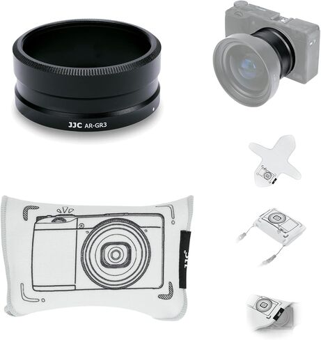 JJC AR-GR3 محول مرشح العدسة يستبدل Ricoh GA-1 مع غلاف حماية الكاميرا لكاميرا Ricoh GR III GR III HDF GR3 GR3 HDF الرقمية in Kuwait