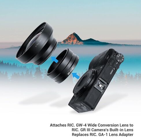 JJC AR-GR3 محول مرشح العدسة يستبدل Ricoh GA-1 مع غلاف حماية الكاميرا لكاميرا Ricoh GR III GR III HDF GR3 GR3 HDF الرقمية in Kuwait