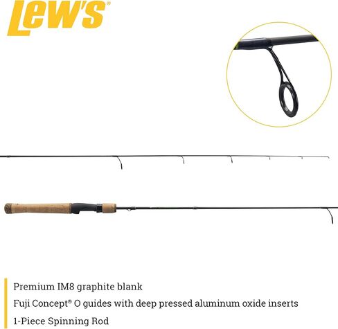 عصا الصيد الدوارة من Lew's Speed ​​Stick، IM8 جرافيت فارغة مع أدلة Fuji Concept O، مقابض فلين كاملة الطول، رمادي/أخضر in Kuwait