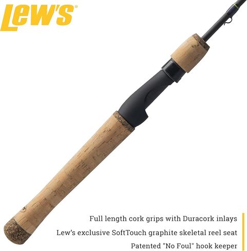 عصا الصيد الدوارة من Lew's Speed ​​Stick، IM8 جرافيت فارغة مع أدلة Fuji Concept O، مقابض فلين كاملة الطول، رمادي/أخضر in Kuwait