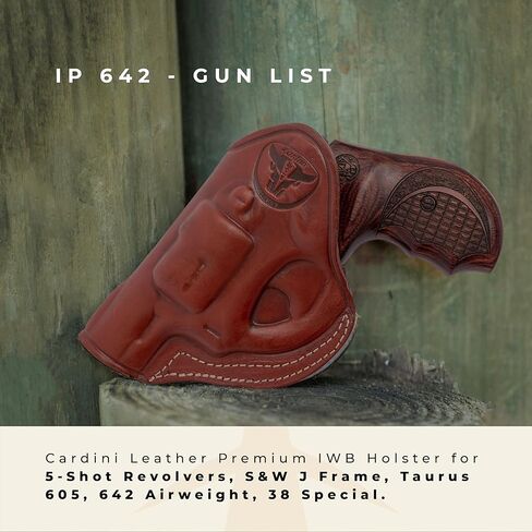 حافظة IWB جلدية فاخرة من Cardini، للمسدسات ذات 5 طلقات، لإطار S&W J، لـ Taurus 605، 642 وزن الهواء، 38 حافظة خاصة in Kuwait