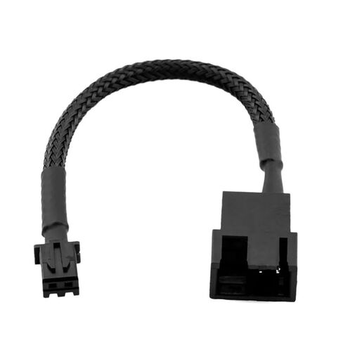 كابل محول مروحة جرافيك 2pin إلى مروحة اللوحة الأم GPU 4Pin/بطاقة PWM متوافق مع 3pin 4pin أسود الأكمام (نوع 2.5) in Kuwait