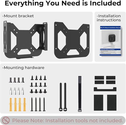 Mount Only for Mac Mini Mount M1 M2 M2 Pro 2011–2023, Wall and Under Desk Mount, Attach to Monitor Arm and VESA Mount Behind Monitor 75×75 100×100, wr Cable Ties, Metal Bracket, Space-Saving Design in Kuwait