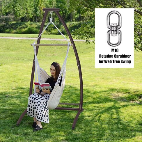 Heavy Duty 304-Stainless Steel Double Eye Swivel, Swivel Ring Double Ended with Snap Hooks for Web Tree Swing, Rotating Hammock, Swing Spinner Hanger, Swivel Carabiner (M8, 2+1) in Saudi Arabia