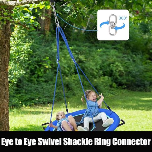 Heavy Duty 304-Stainless Steel Double Eye Swivel, Swivel Ring Double Ended with Snap Hooks for Web Tree Swing, Rotating Hammock, Swing Spinner Hanger, Swivel Carabiner (M8, 2+1) in Saudi Arabia