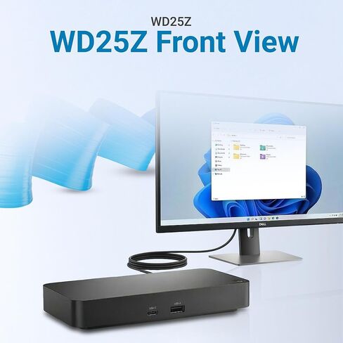 WD25Z Pro Dock USB-C Docking Station - 130W Power Delivery, 2.5GbE Ethernet, 4K/6K Quad Monitor Support, HDMI 2.1, DisplayPort 1.4, 6 USB Ports -Latitude, Precision, XPS Compatible (180W Adapter) in Kuwait