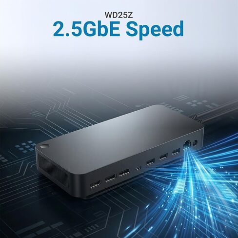 WD25Z Pro Dock USB-C Docking Station - 130W Power Delivery, 2.5GbE Ethernet, 4K/6K Quad Monitor Support, HDMI 2.1, DisplayPort 1.4, 6 USB Ports -Latitude, Precision, XPS Compatible (180W Adapter) in Kuwait
