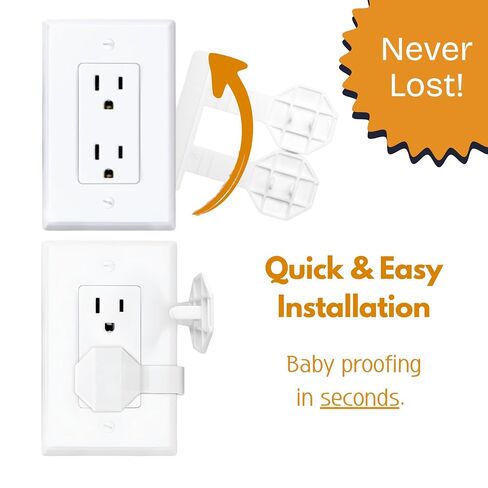 Socket Sitter: Always Connected, Never Lost! No Choking Hazard! Child Safety Cover, Electrical Outlet Cover, Plug Protector, Socket Protector (Pack of 6, Covers 12 outlets) (Blissful Blue) in Saudi Arabia
