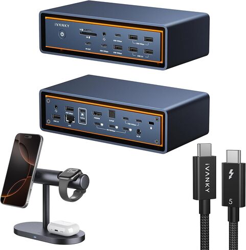 iVANKY FusionDock Max 2 مع عنصرين مجانيين (قاعدة شحن لاسلكية Qi2 وكابل Thunderbolt 5) in Kuwait