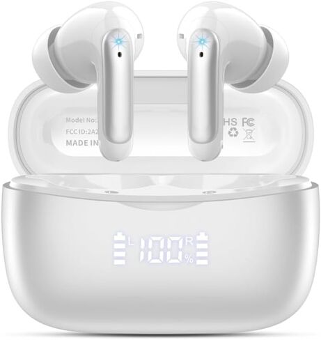 Wireless Earbuds,2025 Bluetooth 5.3 Headphones In Ear with 4 HD microphone, 56H Playtime, HIFI Stereo In Ear Earphones, IPX7 Waterproof Bluetooth Earbuds, LED Display, USB-C, Sport/Work/Leisure/Black in Saudi Arabia