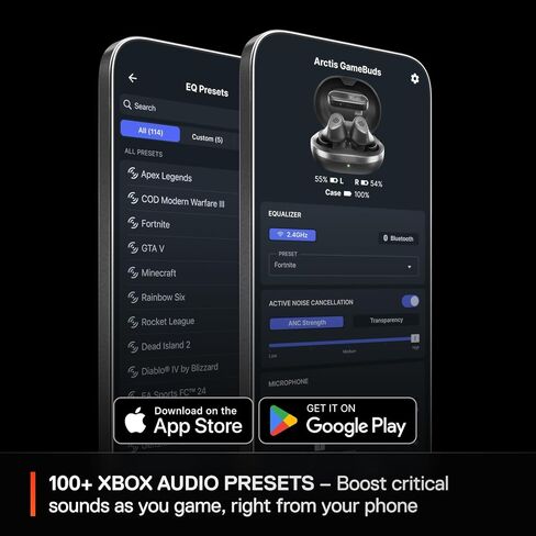 Arctis GameBuds لأجهزة Xbox/PC/PS5/Switch/Mobile Quick-Switch 2.4 جيجا هرتز + Bluetooth 5.3 تطبيق الهاتف المحمول لإلغاء الضوضاء النشط مع إعدادات مسبقة للصوت، بطارية مقاومة للماء IP55 40H مع حقيبة شحن Qi (متجددة) in Kuwait