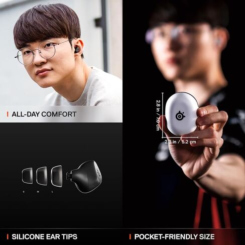 Arctis GameBuds لأجهزة Xbox/PC/PS5/Switch/Mobile Quick-Switch 2.4 جيجا هرتز + Bluetooth 5.3 تطبيق الهاتف المحمول لإلغاء الضوضاء النشط مع إعدادات مسبقة للصوت، بطارية مقاومة للماء IP55 40H مع حقيبة شحن Qi (متجددة) in Kuwait