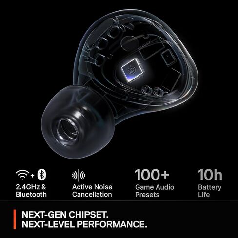 Arctis GameBuds لأجهزة Xbox/PC/PS5/Switch/Mobile Quick-Switch 2.4 جيجا هرتز + Bluetooth 5.3 تطبيق الهاتف المحمول لإلغاء الضوضاء النشط مع إعدادات مسبقة للصوت، بطارية مقاومة للماء IP55 40H مع حقيبة شحن Qi (متجددة) in Kuwait