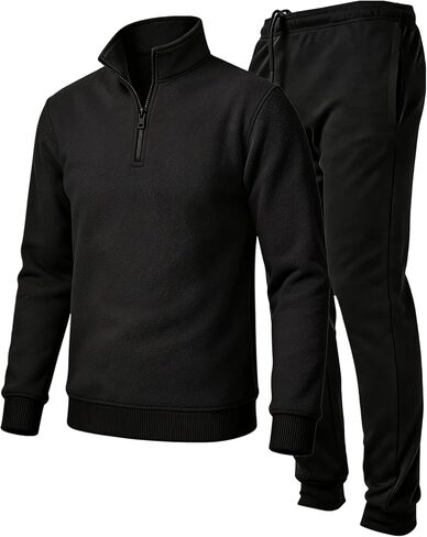 TUVEKE Men's Tracksuits 2 Piece Sets Quarter Zip Athletic Sweatsuits Casual Long Sleeve Sweat Suits For Mens Jogging Outfits in Saudi Arabia