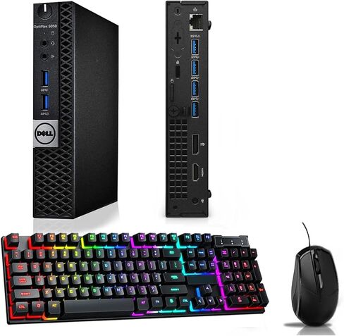 Dell OptiPlex 5050 mini Desktop Computer PC, Intel Core i5-6500T 2.5GHz, 8GB RAM, 256GB SSD, Keyboard & Mouse, USB Wi-Fi, Windows 11 Pro (Renewed) in Kuwait