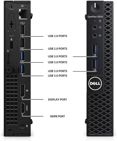 Dell OptiPlex 5050 mini Desktop Computer PC, Intel Core i5-6500T 2.5GHz, 8GB RAM, 256GB SSD, Keyboard & Mouse, USB Wi-Fi, Windows 11 Pro (Renewed) in Kuwait
