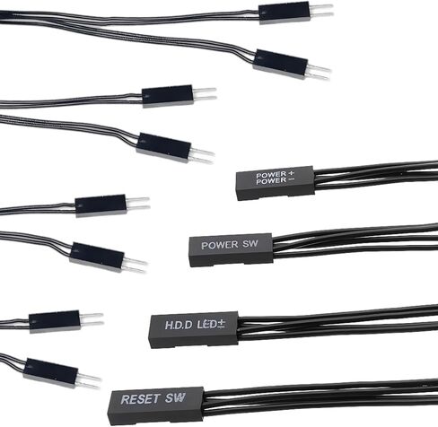 4Pcs 4.64 Inch 2 Pin Single Female to Dual Male Adapter for PC Motherboard Jumper Splitter, Power Switch, Reset Switch, and HDD LED Connections in Saudi Arabia