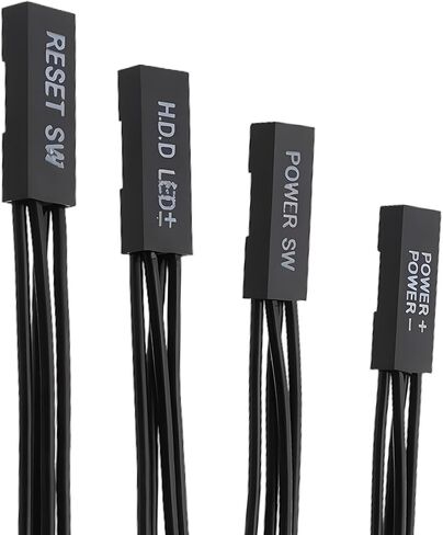 4Pcs 4.64 Inch 2 Pin Single Female to Dual Male Adapter for PC Motherboard Jumper Splitter, Power Switch, Reset Switch, and HDD LED Connections in Saudi Arabia