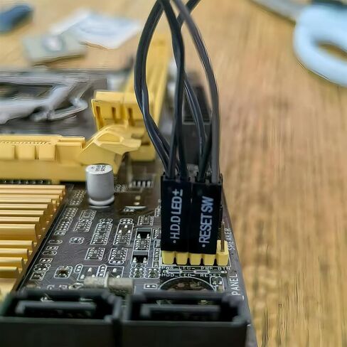 4Pcs 4.64 Inch 2 Pin Single Female to Dual Male Adapter for PC Motherboard Jumper Splitter, Power Switch, Reset Switch, and HDD LED Connections in Saudi Arabia