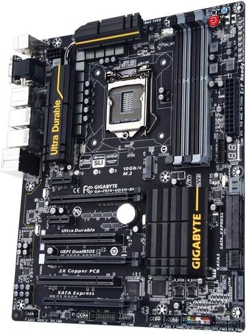 جيجابايت Black Edition LGA 1150 Intel Z97 HDMI SATA 6Gb/s USB 3.0 ATX Intel اللوحات الأم GA-Z97X-UD5H-BK (متجددة) in Kuwait