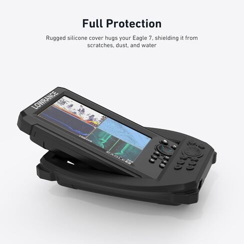 Holicfun غطاء حماية من السيليكون لجهاز Lowrance Eagle 7 مكتشف الأسماك، أسود in Kuwait
