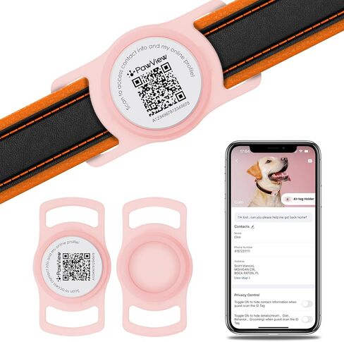 لحامل طوق الكلب Airtag مع علامة معرف QR، يتوهج في الظلام، سيليكون فلورسنت مقاوم للماء لحافظة Airtag لأطواق الكلاب، المسح الضوئي للتنبيه الفوري، الاتصال في حالات الطوارئ، ملف تعريف الحيوانات الأليفة (أزرق) in Kuwait