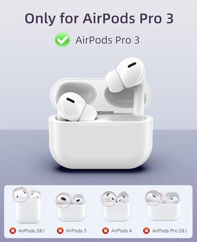 حافظة TiMOVO لجهاز AirPods Pro 3 (2025) مع قفل آمن، مضاد للتلطخ، غطاء شفاف ناعم من مادة TPU لجهاز Apple AirPod Pro الجيل الثالث مع وظيفة حامل الهاتف، مجموعة تنظيف وسلسلة مفاتيح، شفاف in Kuwait