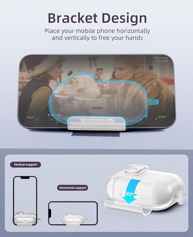 حافظة TiMOVO لجهاز AirPods Pro 3 (2025) مع قفل آمن، مضاد للتلطخ، غطاء شفاف ناعم من مادة TPU لجهاز Apple AirPod Pro الجيل الثالث مع وظيفة حامل الهاتف، مجموعة تنظيف وسلسلة مفاتيح، شفاف in Kuwait