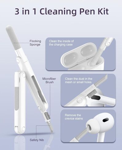 حافظة TiMOVO لجهاز AirPods Pro 3 (2025) مع قفل آمن، مضاد للتلطخ، غطاء شفاف ناعم من مادة TPU لجهاز Apple AirPod Pro الجيل الثالث مع وظيفة حامل الهاتف، مجموعة تنظيف وسلسلة مفاتيح، شفاف in Kuwait