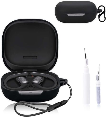 غطاء حافظة NOUKAJU for Shokz OpenFit Pro، غطاء واقي لسماعات الأذن (مع حلقة تسلق + حبل قصير + قلم تنظيف) مقاوم للسقوط، مقاوم للخدش، مقاوم للصدمات، جراب لجهاز Shokz OpenFit Pro (أسود) in Kuwait