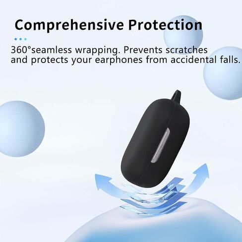 غطاء حافظة NOUKAJU for Shokz OpenFit Pro، غطاء واقي لسماعات الأذن (مع حلقة تسلق + حبل قصير + قلم تنظيف) مقاوم للسقوط، مقاوم للخدش، مقاوم للصدمات، جراب لجهاز Shokz OpenFit Pro (أسود) in Kuwait