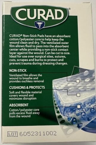 Curad Small Non-Stick Pads With Adhesive Tabs 2 Inches X 3 Inches 20 Each (Pack of 2) in Saudi Arabia
