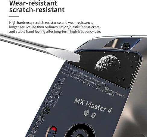 زلاجات فأرة زجاجية من أجل وسادات أقدام الماوس Logitech MX Master 4 ناعمة ومتينة ورفيعة بحافة منحنية 2.5D ملحقات بديلة لأقدام الفئران (نمط الأرض) in Kuwait