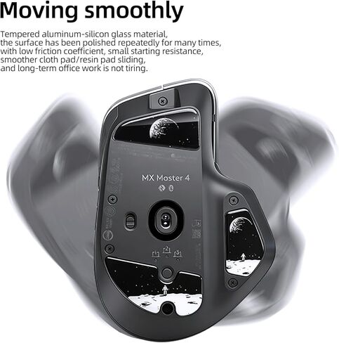 زلاجات فأرة زجاجية من أجل وسادات أقدام الماوس Logitech MX Master 4 ناعمة ومتينة ورفيعة بحافة منحنية 2.5D ملحقات بديلة لأقدام الفئران (نمط الأرض) in Kuwait