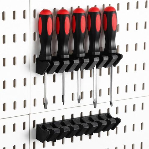 Novabright 2 Pack Pegboard Screwdriver Holder Peg Board Organizer Accessories Utility Hooks Pegboard Holder Accessories Racks for Shop Store Supermarket(Black) in Saudi Arabia