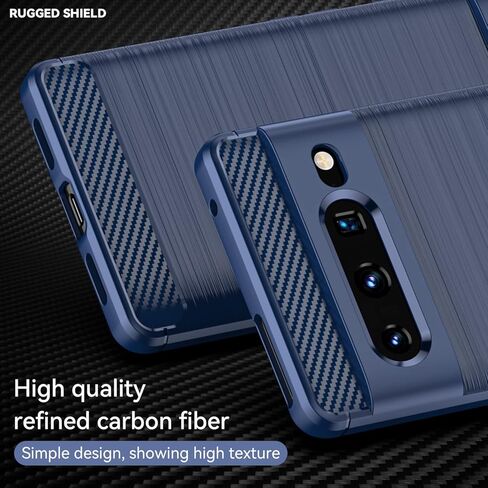 حافظة هاتف Asuwish لهاتف Google Pixel 7 Pro 5G مع غطاء واقي شاشة من الزجاج المقسى وملحقات الخلية، سيليكون ناعم من مادة TPU السيليكون النحيف Pixel7Pro Pixel7 XL 7XL Pixle 7Pro للنساء والرجال من ألياف الكربون باللون الأزرق الداكن in Kuwait