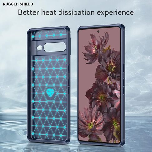 حافظة هاتف Asuwish لهاتف Google Pixel 7 Pro 5G مع غطاء واقي شاشة من الزجاج المقسى وملحقات الخلية، سيليكون ناعم من مادة TPU السيليكون النحيف Pixel7Pro Pixel7 XL 7XL Pixle 7Pro للنساء والرجال من ألياف الكربون باللون الأزرق الداكن in Kuwait