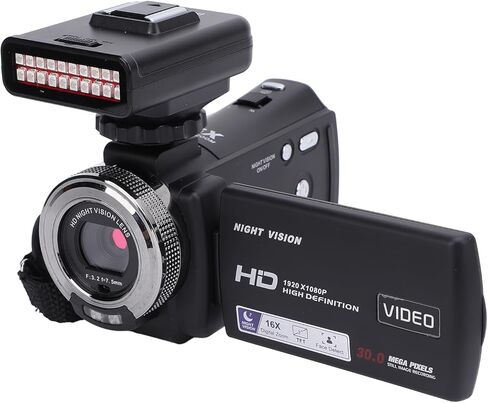 مسجل كاميرا فيديو Dpofirs 1080P، كاميرا فيديو FHD 30 ميجابكسل، تكبير رقمي 16X، مضاد للاهتزاز، مع فتحة بطاقة تخزين، لمدونات الفيديو والسفر (Dpofirsgnsy47ro6c-11) in Kuwait